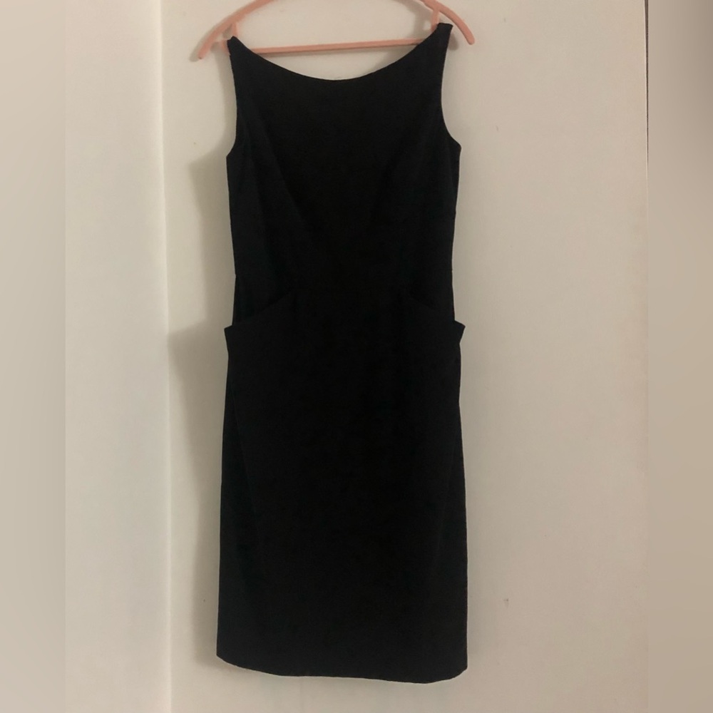 Agnes B Paris 100% Cotton Classic Formal/Party Wear Knee Length Black  Dress.